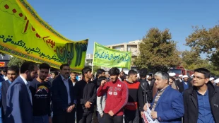 شرکت دانشجویان و اساتید در راهپیمایی 13 آبان 2