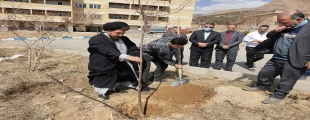 غرس یک اصله نهال توسط فرزند شهید سید علی اندرزگو 2