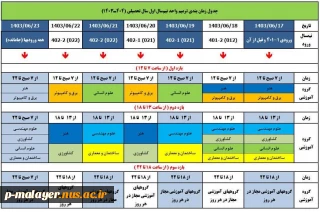 زمانبندی ترمیم انتخاب واحد نیمسال مهر 1403