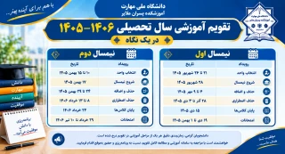تقویم آموزشی سال تحصیلی ۱۴۰۵–۱۴۰۶ دانشگاه ملی مهارت